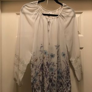 Sheer floral blouse
